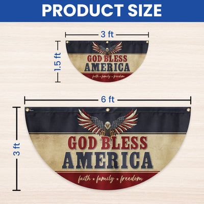 God Bless America Faith Family Freedom Non-Pleated Fan Flag
