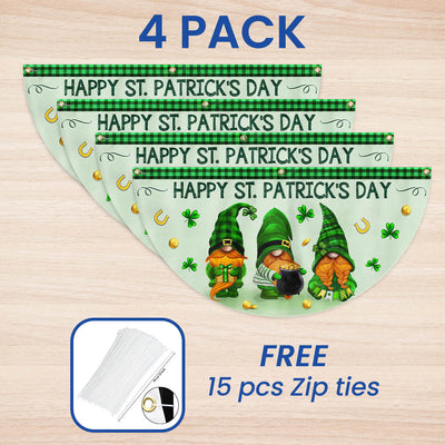 Happy Patrick's Day Gnomes Non-Pleated Fan Flag