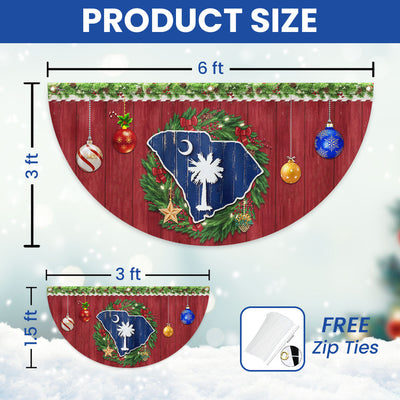 South Carolina Christmas Non-Pleated Fan Flag