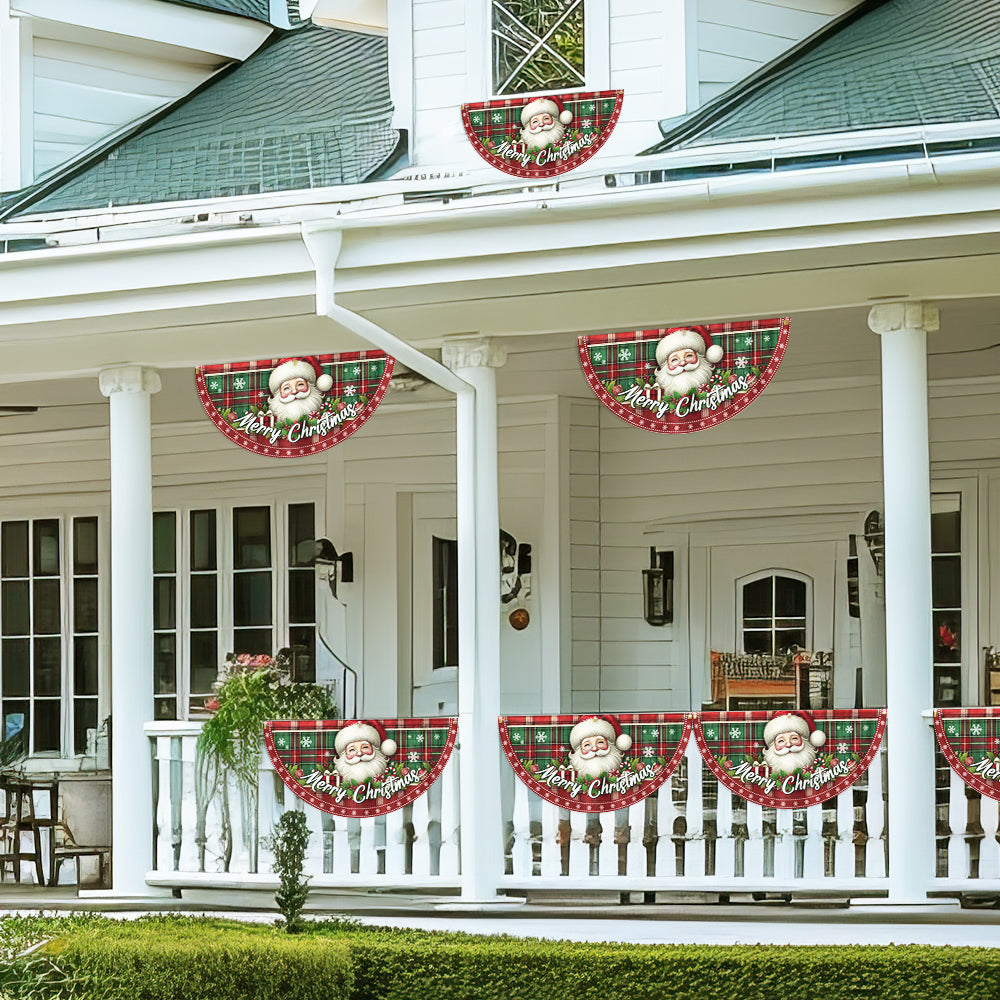 Santa Claus Merry Christmas Non-Pleated Fan Flag