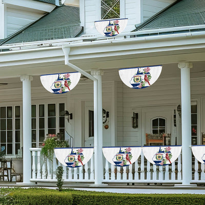 Cardinal and Rhododendron Flower, West Virginia Non-Pleated Fan Flag
