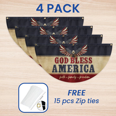 God Bless America Faith Family Freedom Non-Pleated Fan Flag