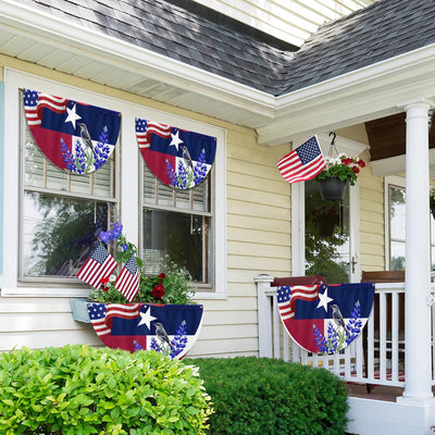 Texas with Northern Mockingbird And Bluebonnet, Texas Non-Pleated Fan Flag