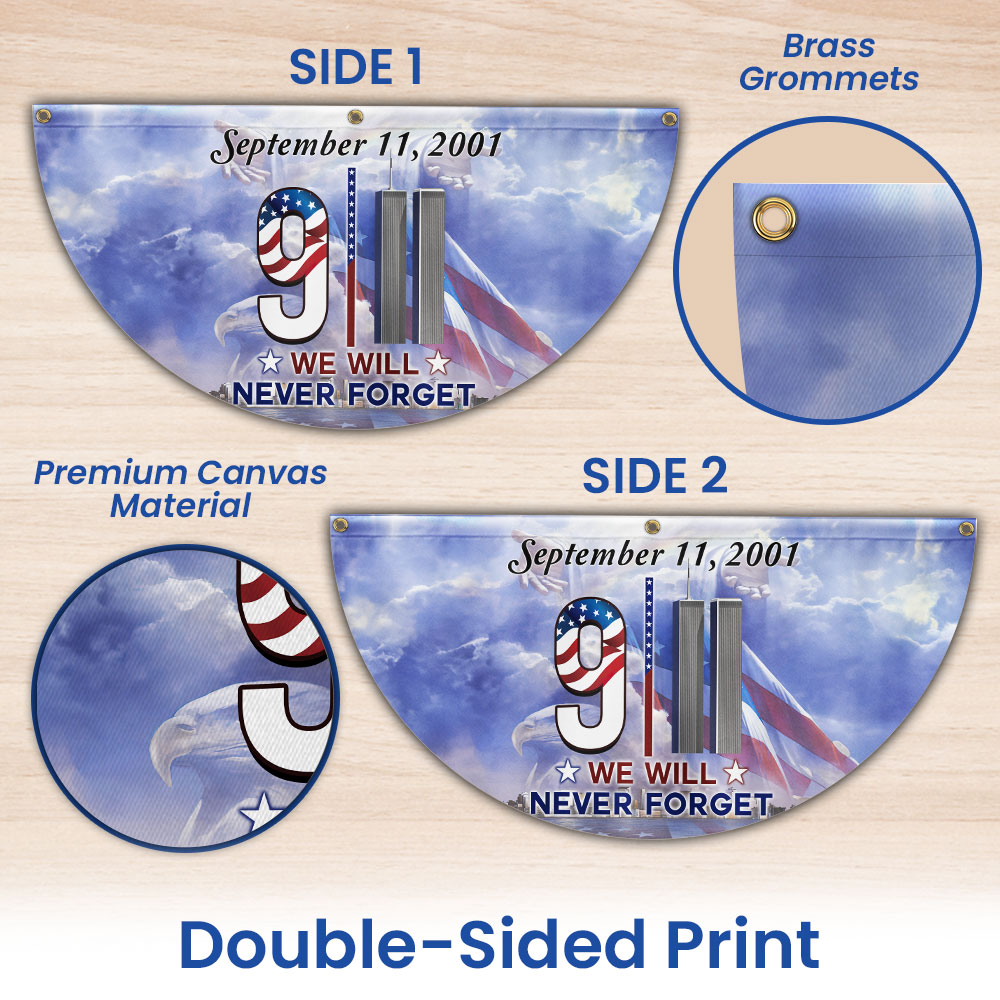 911 Patriot Day Never Forget September 11th Twin Towers 9/11 Non-Pleated Fan Flag