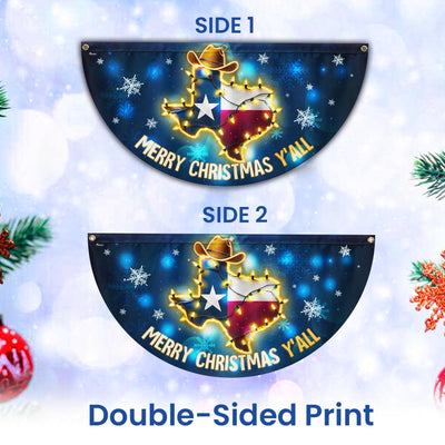 Texas Merry Christmas Y'all Solar LED Fan Flag