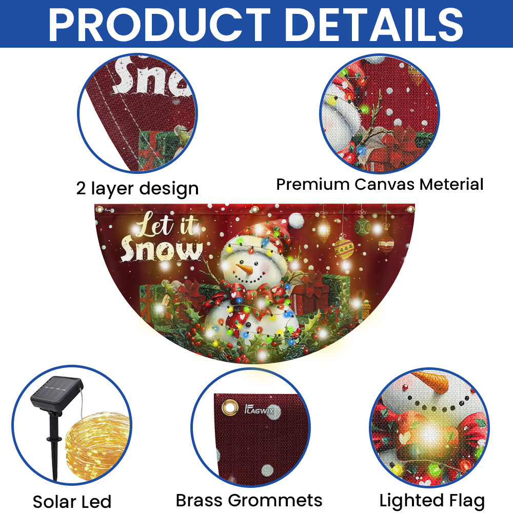 Let it Snow, Snowman Christmas Solar Led Fan Flag