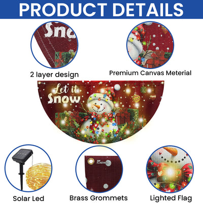 Let it Snow, Snowman Christmas Solar Led Fan Flag