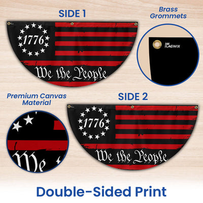 Flagwix American Flag - 1776 We The People 2nd Amendment Non-Pleated Fan Flag
