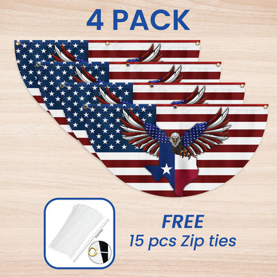 Texas Patriotic Eagle American Non-Pleated Fan Flag