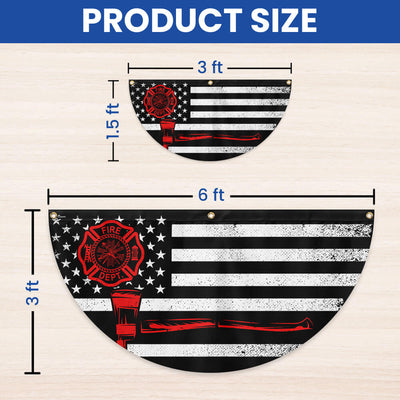 Firefighter Thin Red Line Fireman Non-Pleated Fan Flag