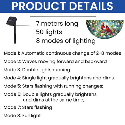 Cardinal Christmas Winter Red Bird Xmas Solar LED Fan Flag