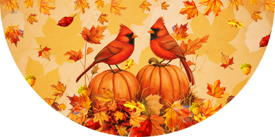 Welcome Fall Cardinals Autumn Leaves Pumpkin Fall Non-Pleated Fan Flag