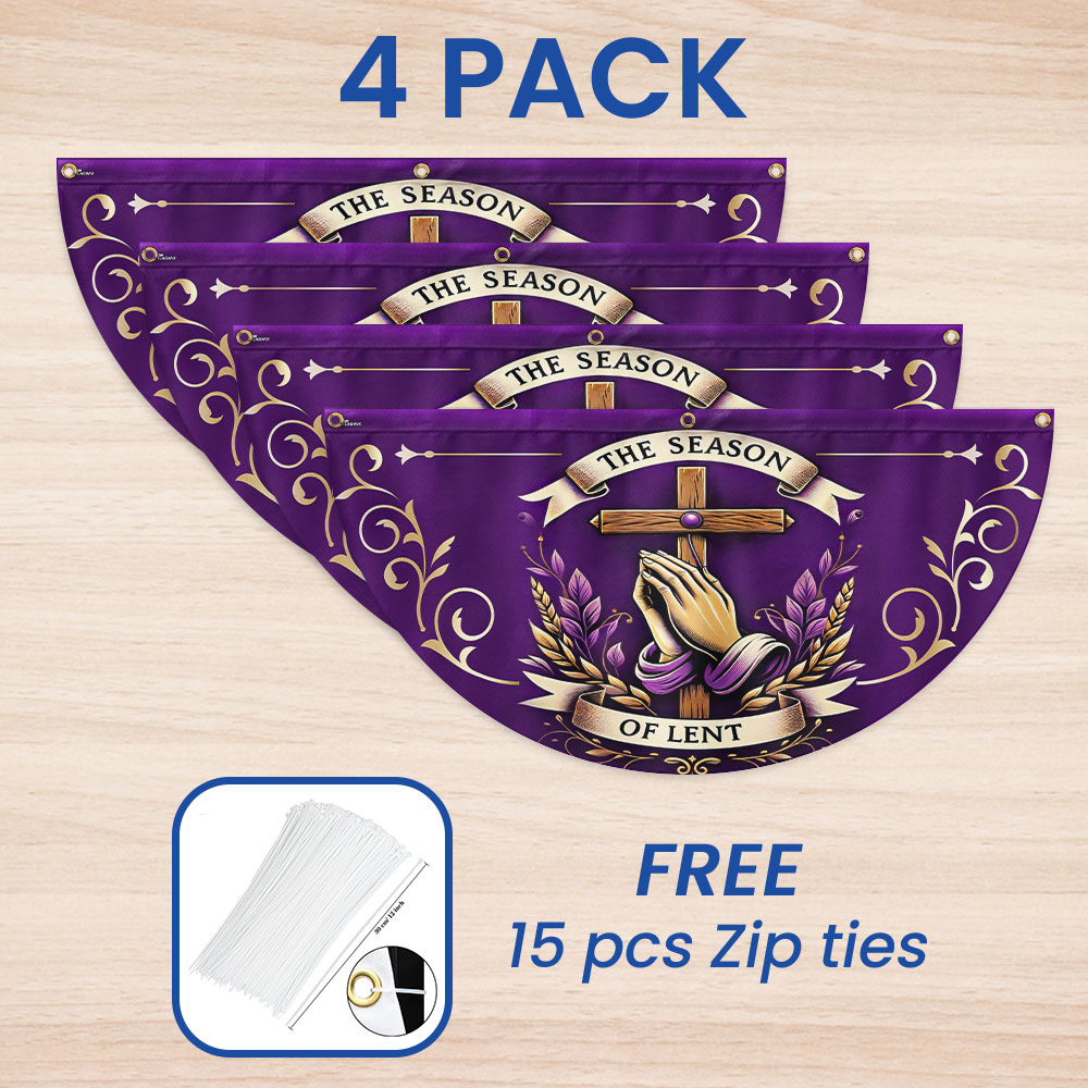 The Season Of Lent Easter Non-Pleated Fan Flag