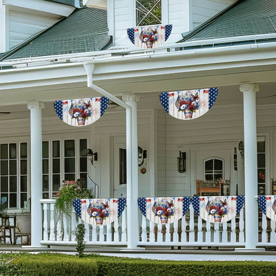 Flagwix American Flag - Patriotic Flowers Vase Happy Independence Day 4th of july Non-Pleated Fan Flag