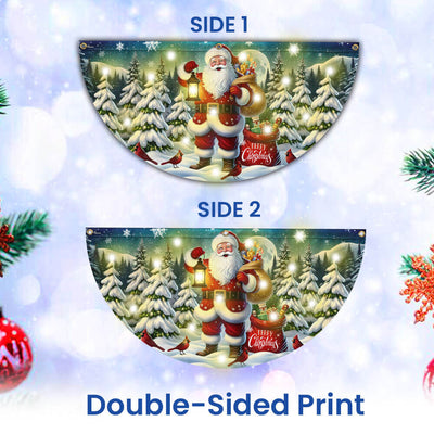 Merry Christmas Santa Claus Christmas Solar LED Fan Flag