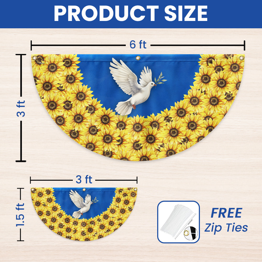 Peace For Ukraine Stand With Ukraine Non-Pleated Fan Flag