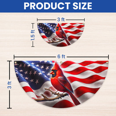 Patriotic Cardinal American Non-Pleated Fan Flag