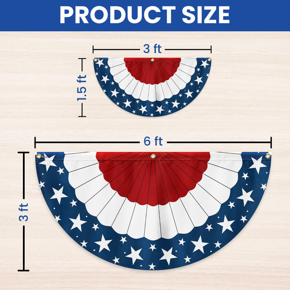 Flagwix American Flag - Patriotic Non-Pleated Fan Flag