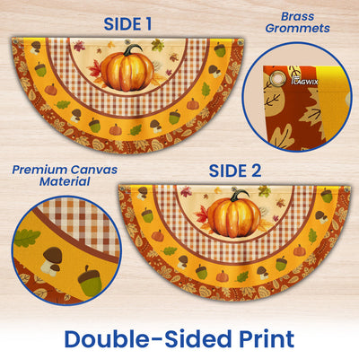 Fall Flag Pumpkin Thanksgiving Non-Pleated Fan Flag