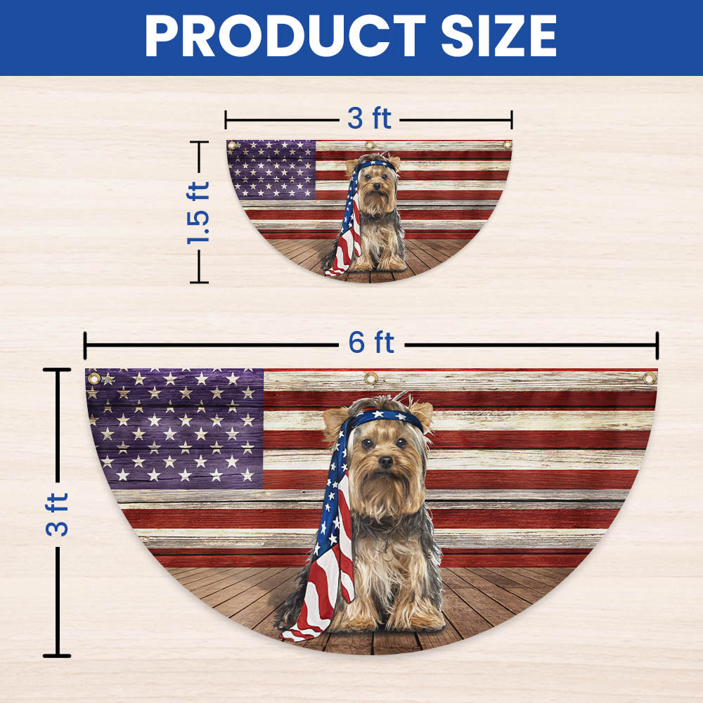 Yorkshire Terrier Dog Flag Charming Dog Wrapped in Glory Non-Pleated Fan Flag