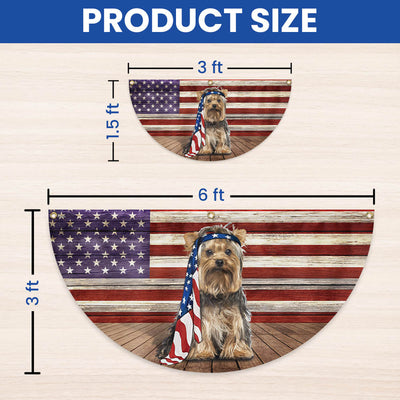 Yorkshire Terrier Dog Flag Charming Dog Wrapped in Glory Non-Pleated Fan Flag