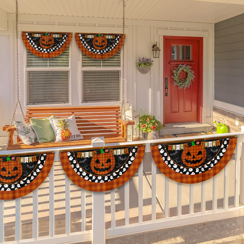 Halloween Pumpkin Trick or Treat Non-Pleated Fan Flag