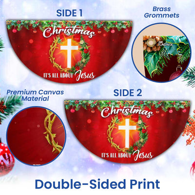 Christmas It's All About Jesus Non-Pleated Fan Flag