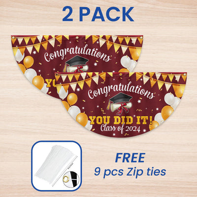 Congratulations You Did It, Happy Graduation Non-Pleated Fan Flag