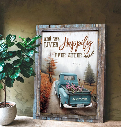 And We Lived Happily Ever After - Personalized Couple Canvas