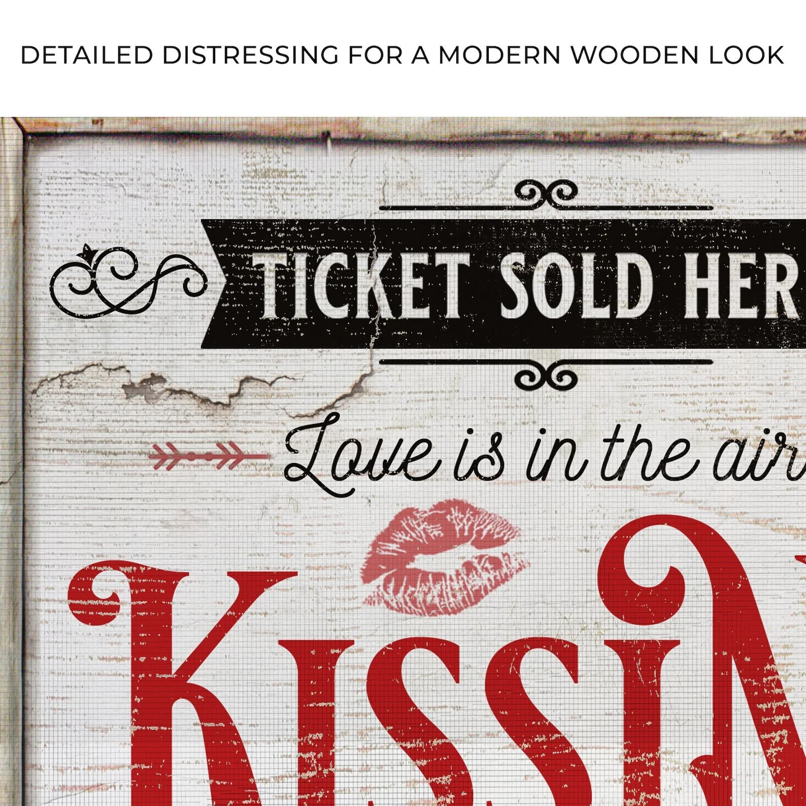 Kissing Booth Sign - Vintage Valentine's Day Canvas
