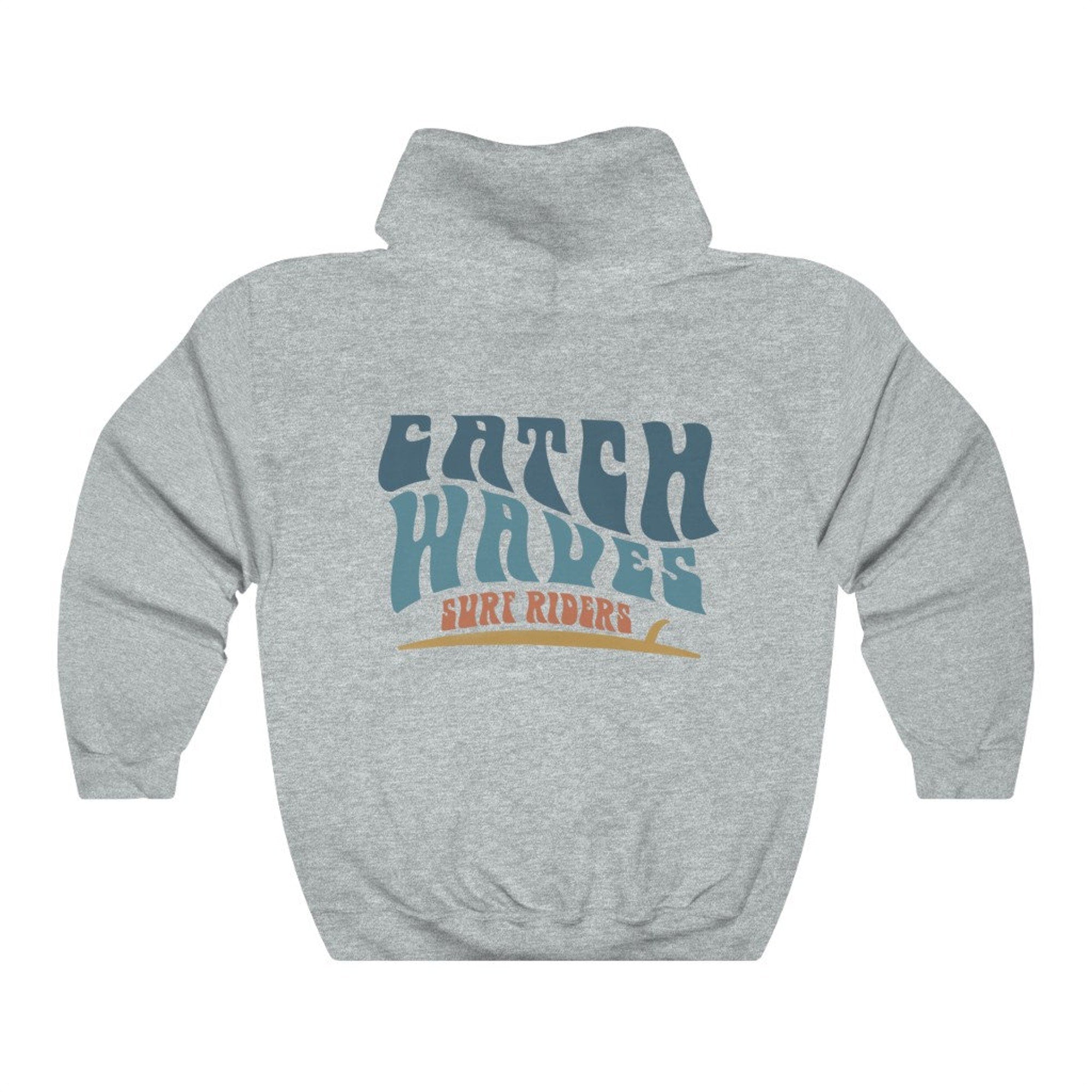 Catch Waves Sunset Surfer Hoodie – Oversized Beach Sweatshirt - Image 8