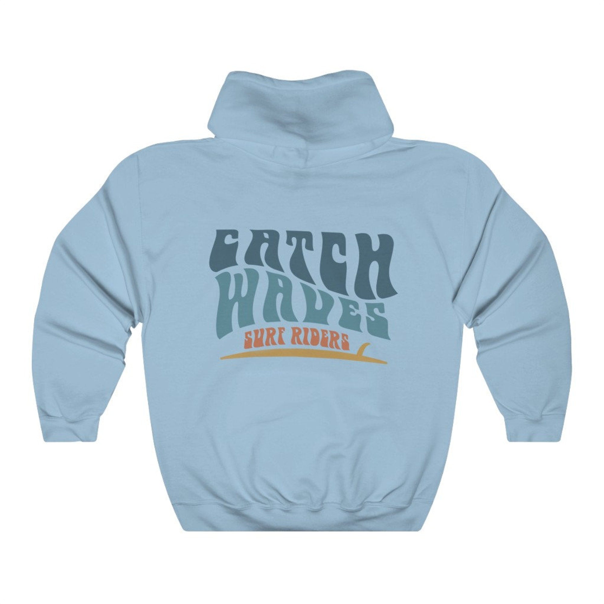 Catch Waves Sunset Surfer Hoodie – Oversized Beach Sweatshirt - Image 7
