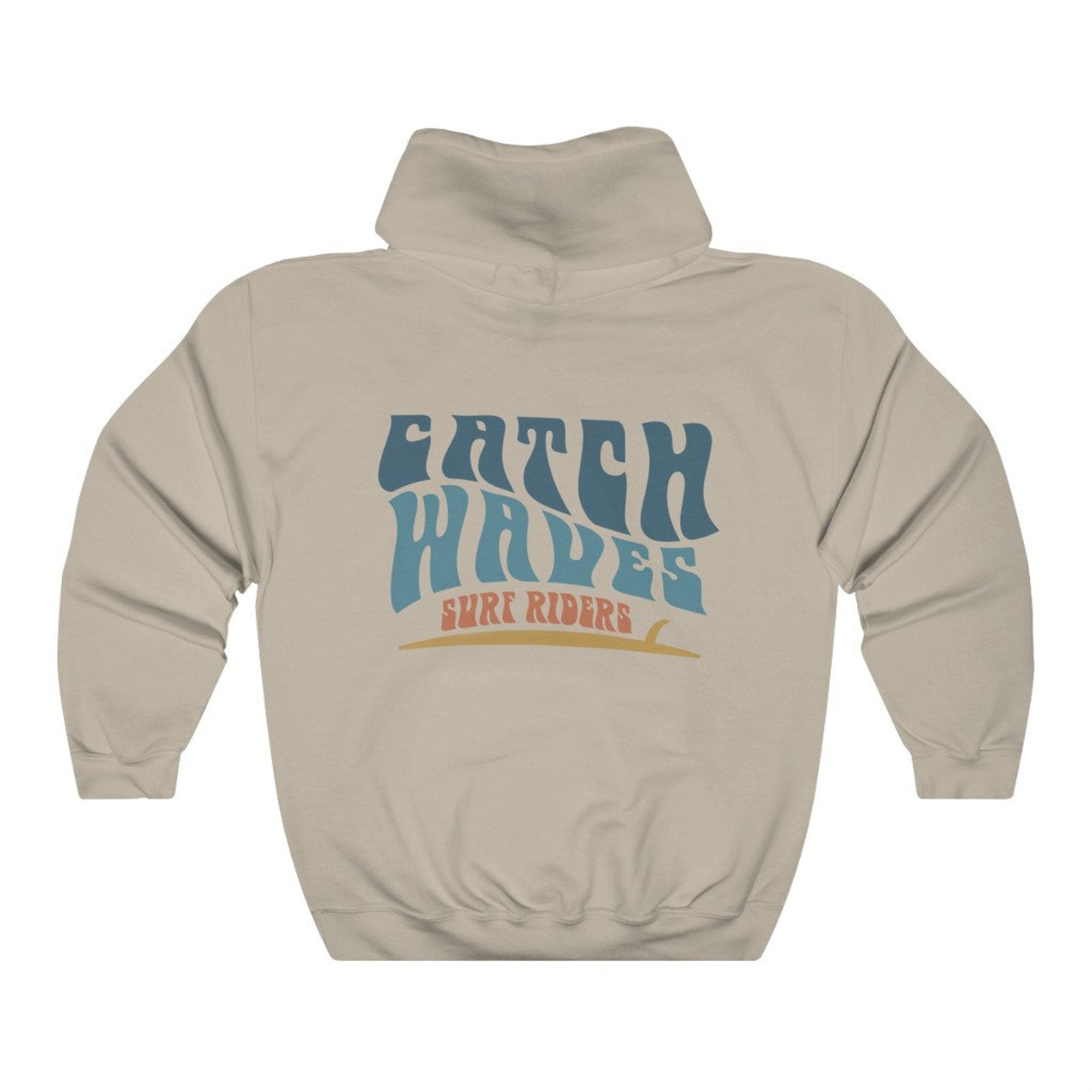 Catch Waves Sunset Surfer Hoodie – Oversized Beach Sweatshirt - Image 3