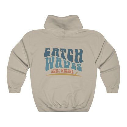 Catch Waves Sunset Surfer Hoodie – Oversized Beach Sweatshirt - Image 3