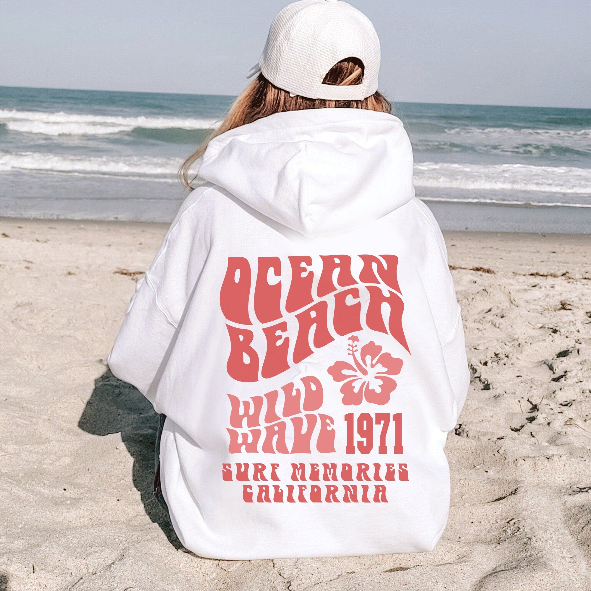 Ocean Beach Sunset Hoodie – Oversized California Surf Style - Image 2