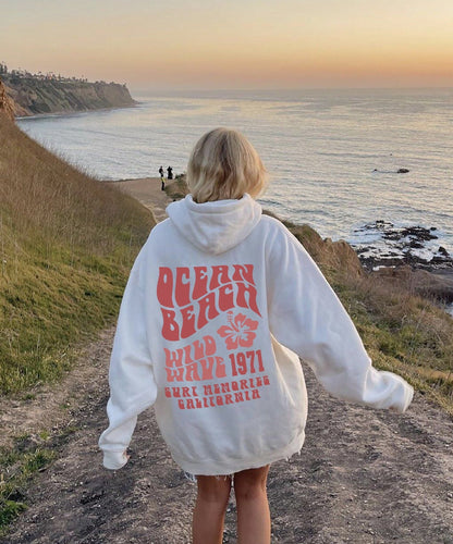 Ocean Beach Sunset Hoodie – Oversized California Surf Style