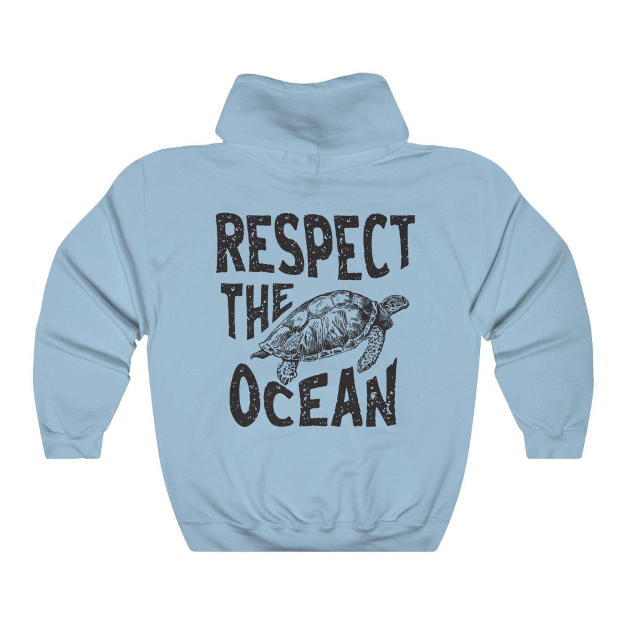 Respect the Ocean Oversized Surf Hoodie – Turtle Back Print - Image 6