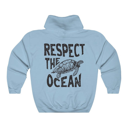 Respect the Ocean Oversized Surf Hoodie – Turtle Back Print - Image 6