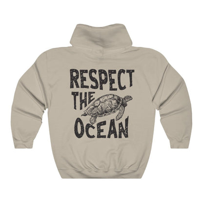 Respect the Ocean Oversized Surf Hoodie – Turtle Back Print - Image 9