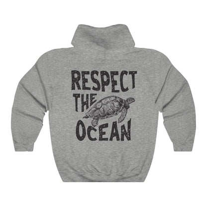 Respect the Ocean Oversized Surf Hoodie – Turtle Back Print - Image 8