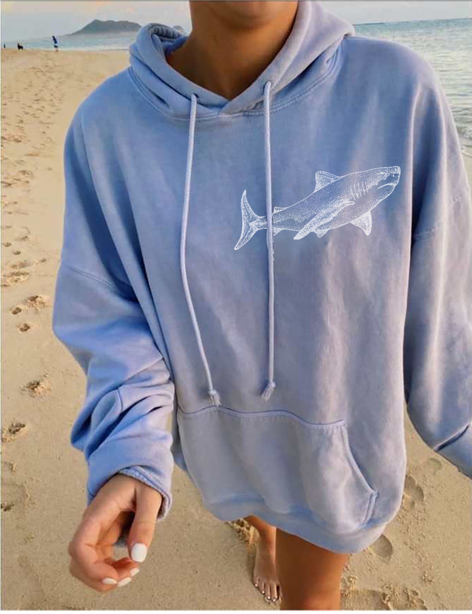 Respect the Locals Shark Surf Hoodie (Front & Back Print) - Image 2