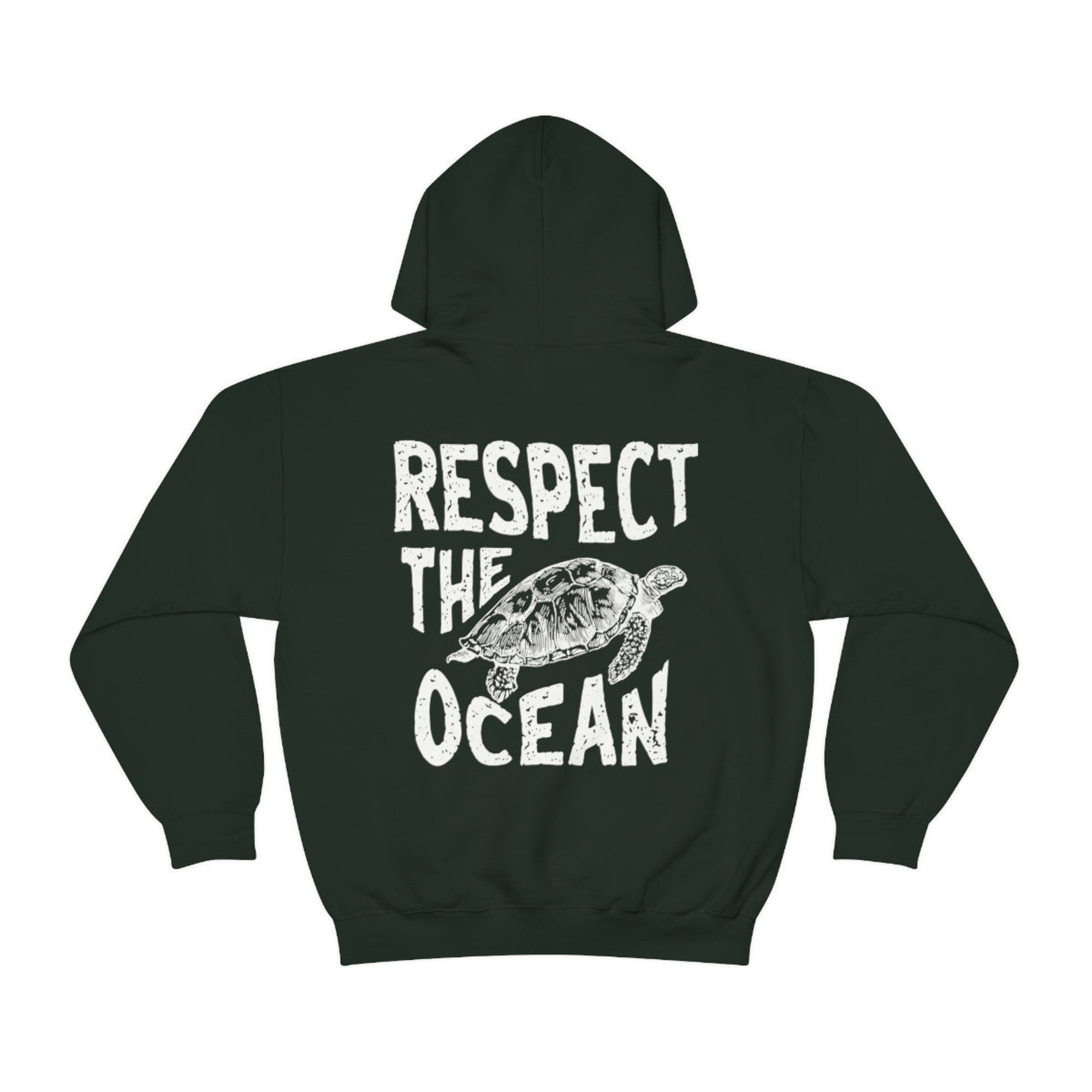 Respect the Ocean Hoodie – Carolina Blue Surf Turtle - Image 5