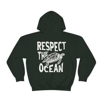 Respect the Ocean Hoodie – Carolina Blue Surf Turtle - Image 5