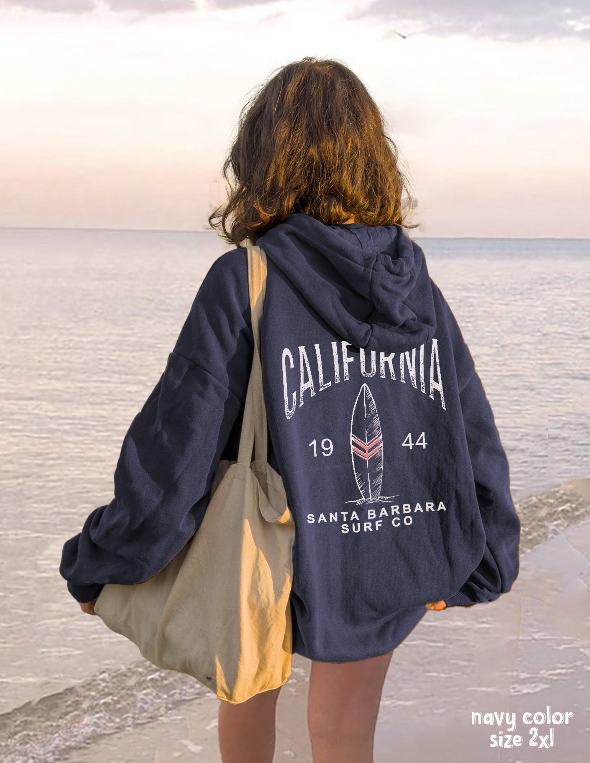 Cali Surf Oversized Hoodie – Cozy California Beach Sweatshirt - Image 2