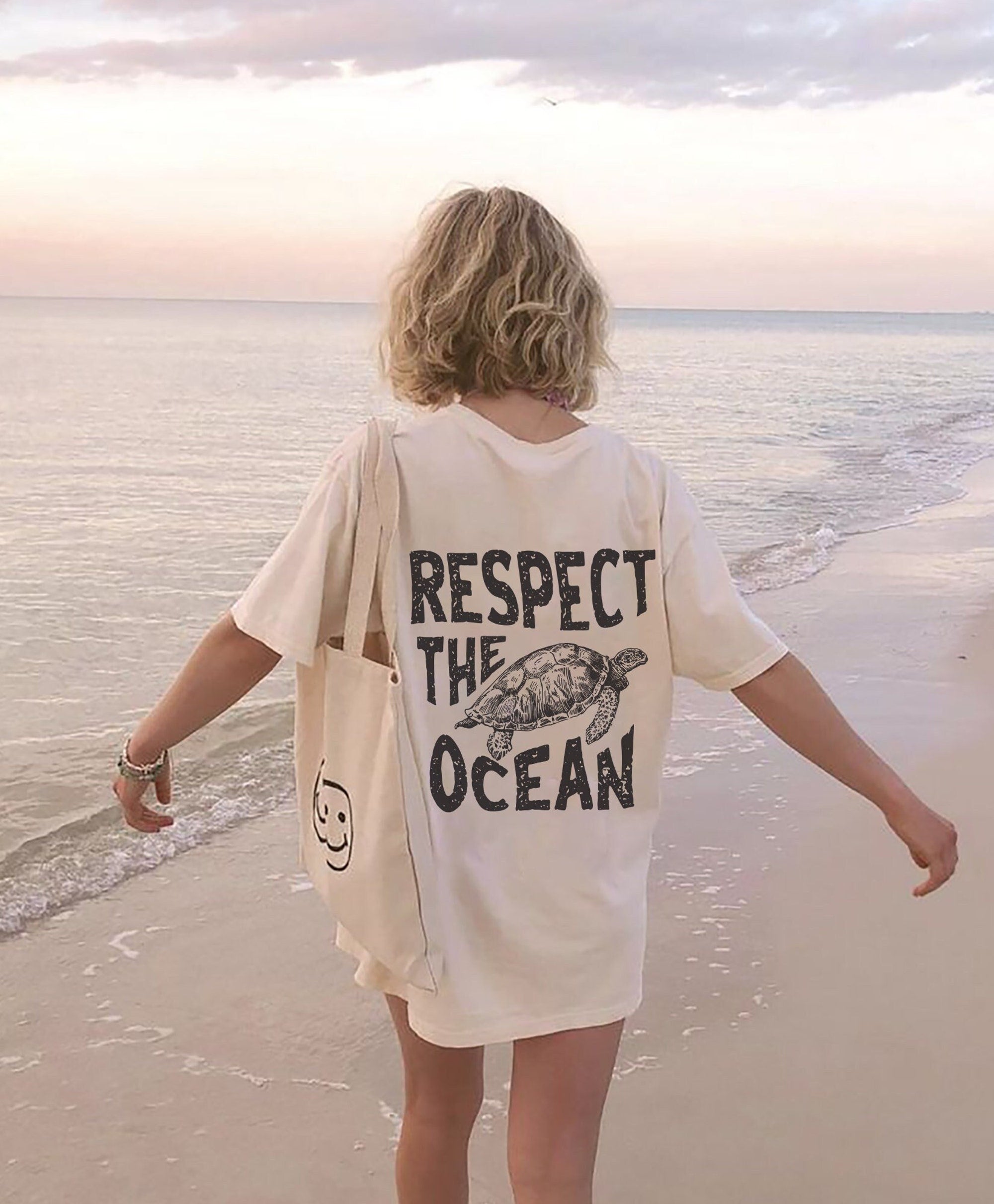 Respect the Ocean Graphic Tee – Unisex Beach & Surf Shirt