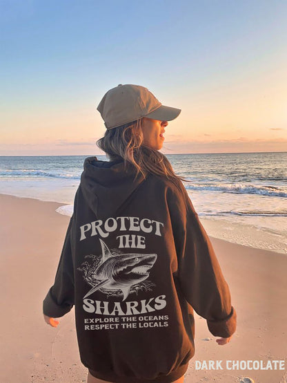 Protect the Sharks Hoodie – Cozy Surf & Ocean Lover Sweatshirt - Image 2