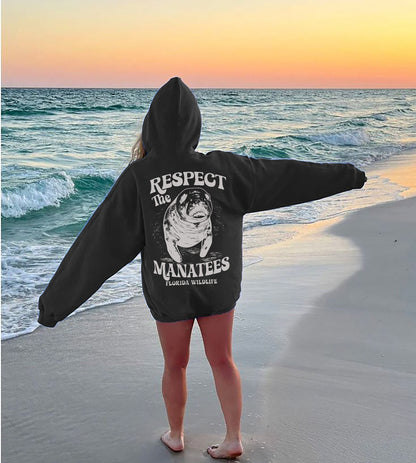 Save the Manatees Hoodie – Cozy Florida Ocean Lover Sweatshirt - Image 2