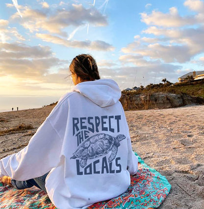 Respect the Locals Sea Turtle Coastal Hoodie