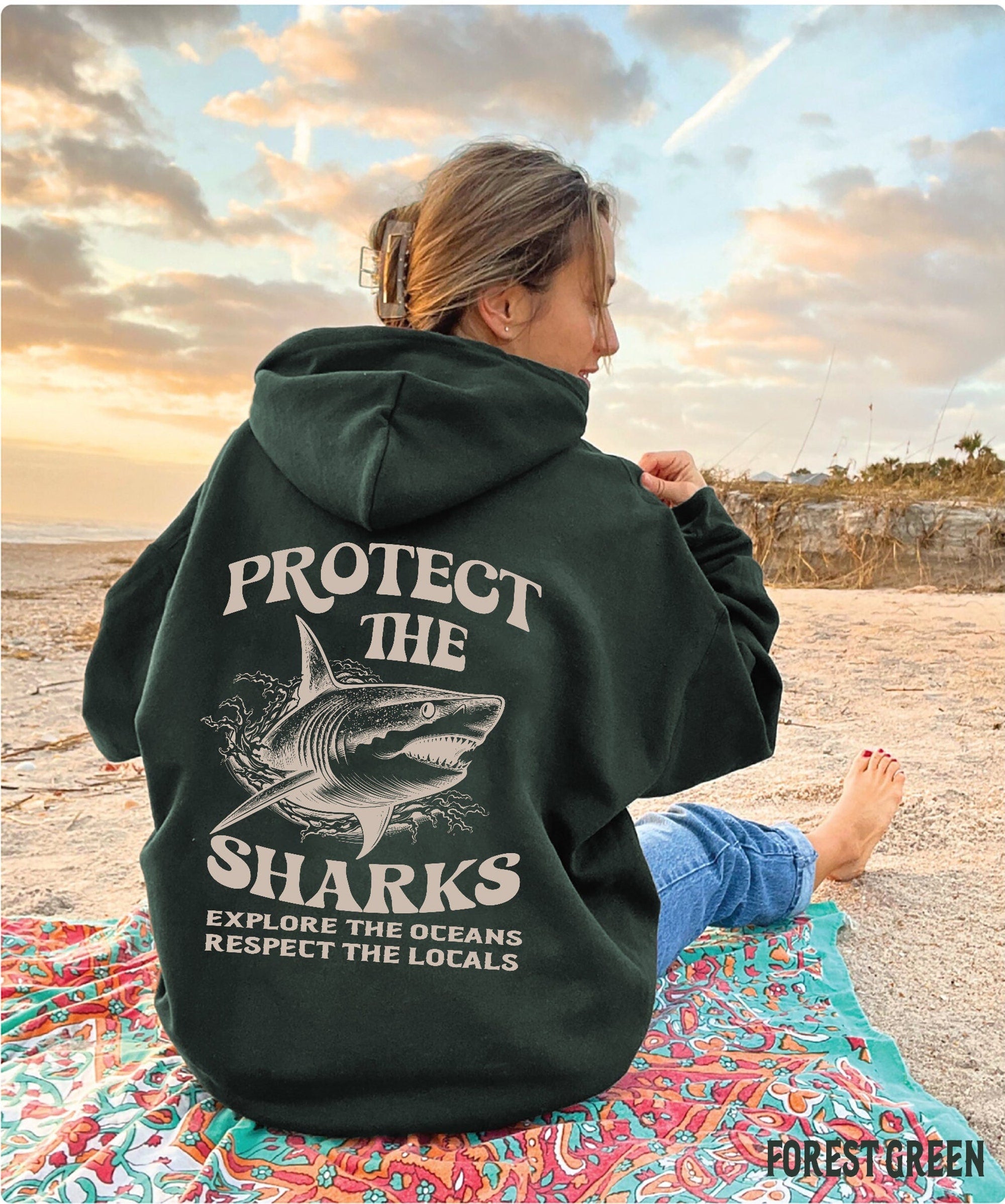 Protect the Sharks Hoodie – Cozy Surf & Ocean Lover Sweatshirt