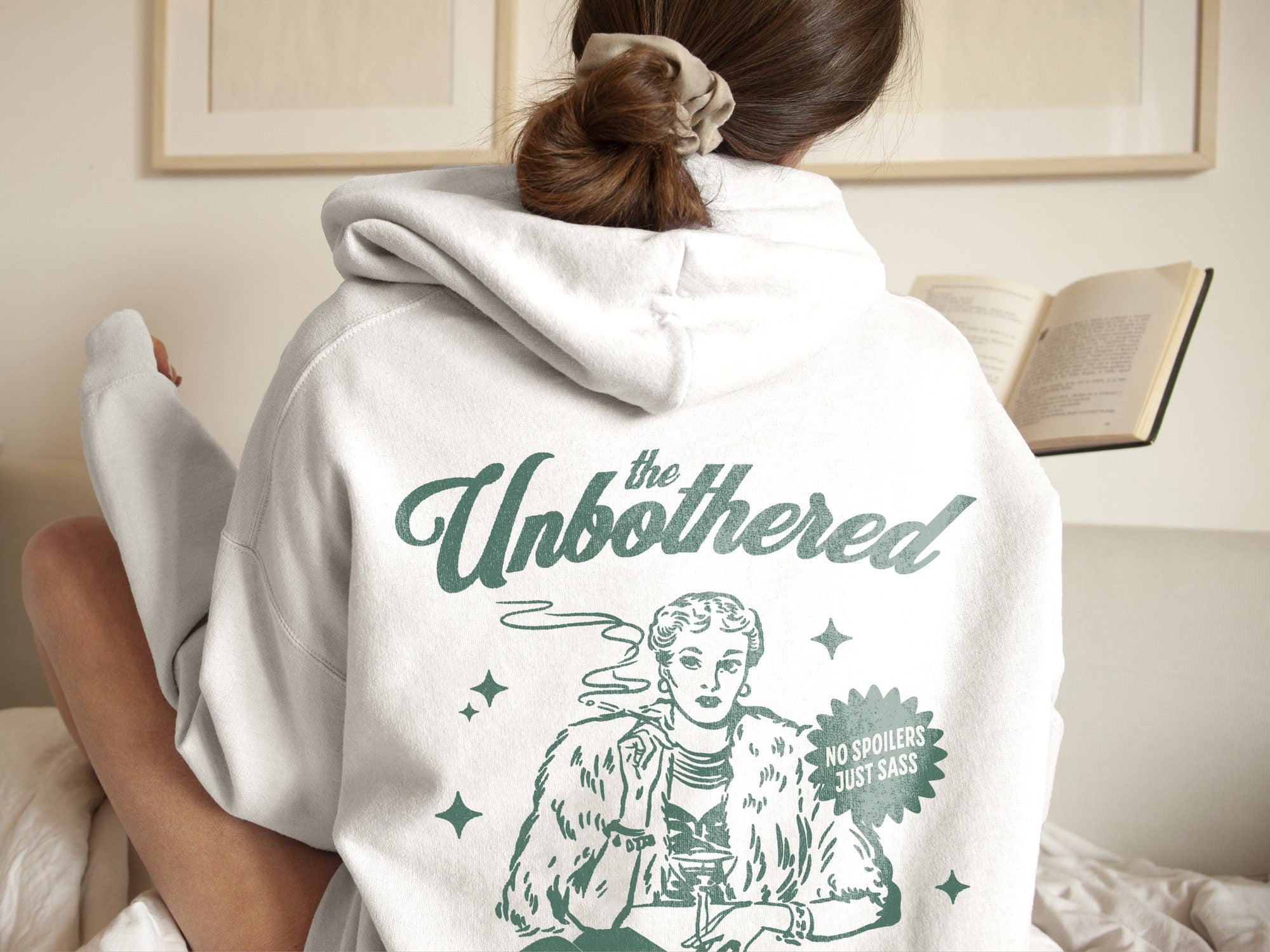 Unbothered Book Club Hoodie – Retro Bookish Antisocial Read - Image 5